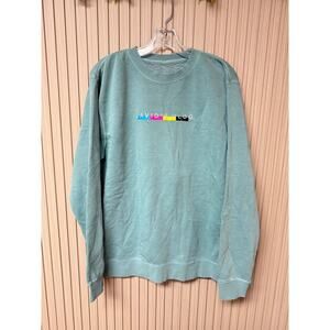 Fanjoy David Dobrik David’s Vlog Teal Blue Vlog Squad Graphic Crewneck Size M